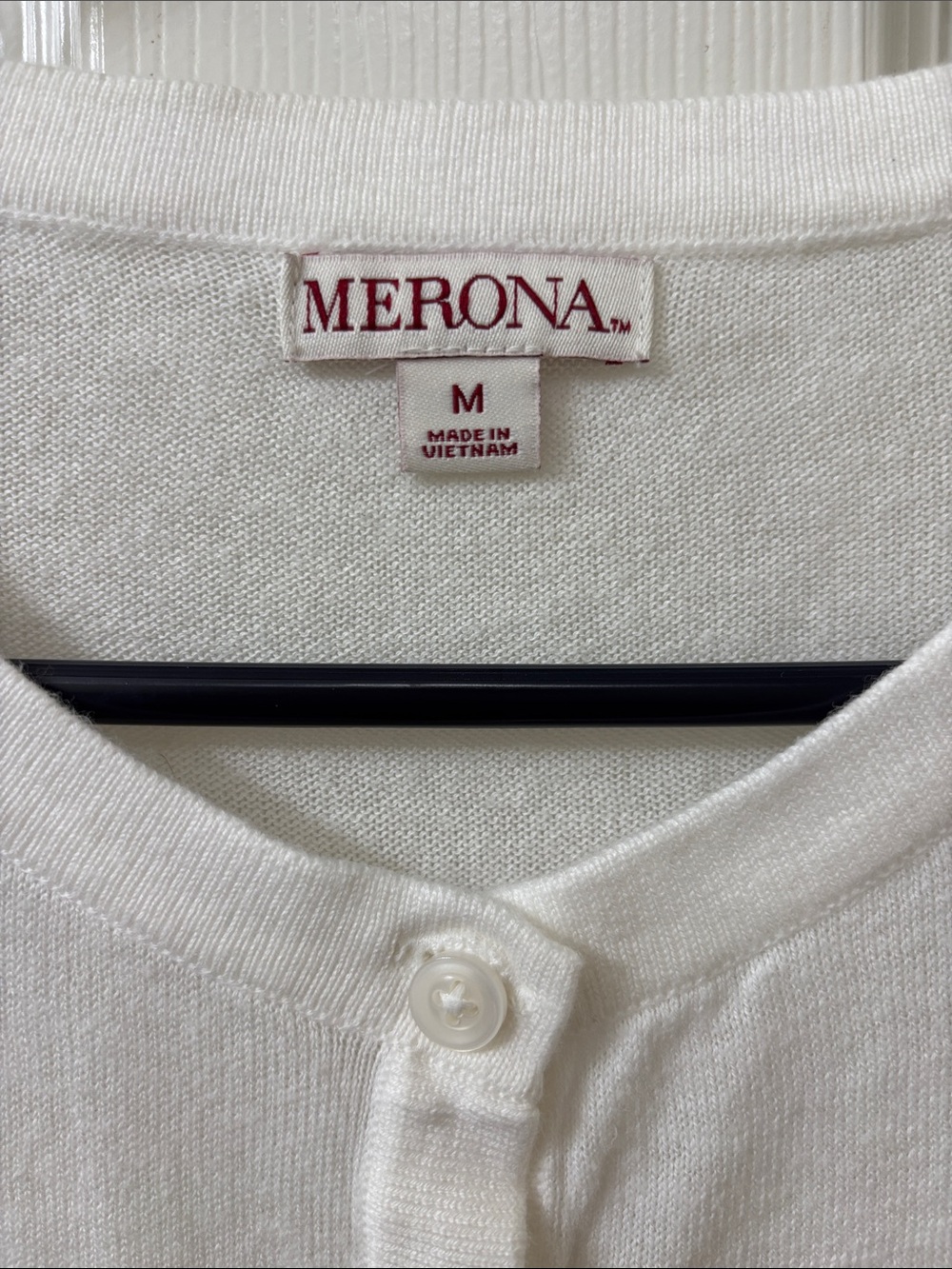 Merona White Short Sleeve Button-Front Cardigan - Picture 3 of 5